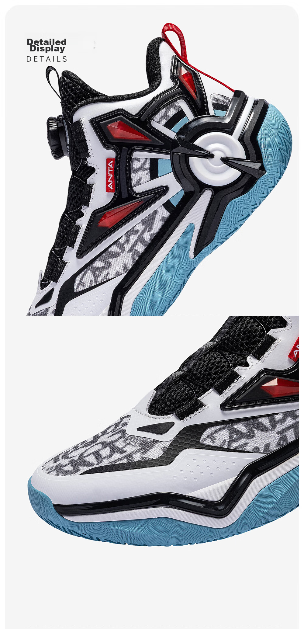 Anta Kids Boys Sports Shoes Ages 6-12 Youth Durable Sniper Basketball Shoes 312541108H 50
